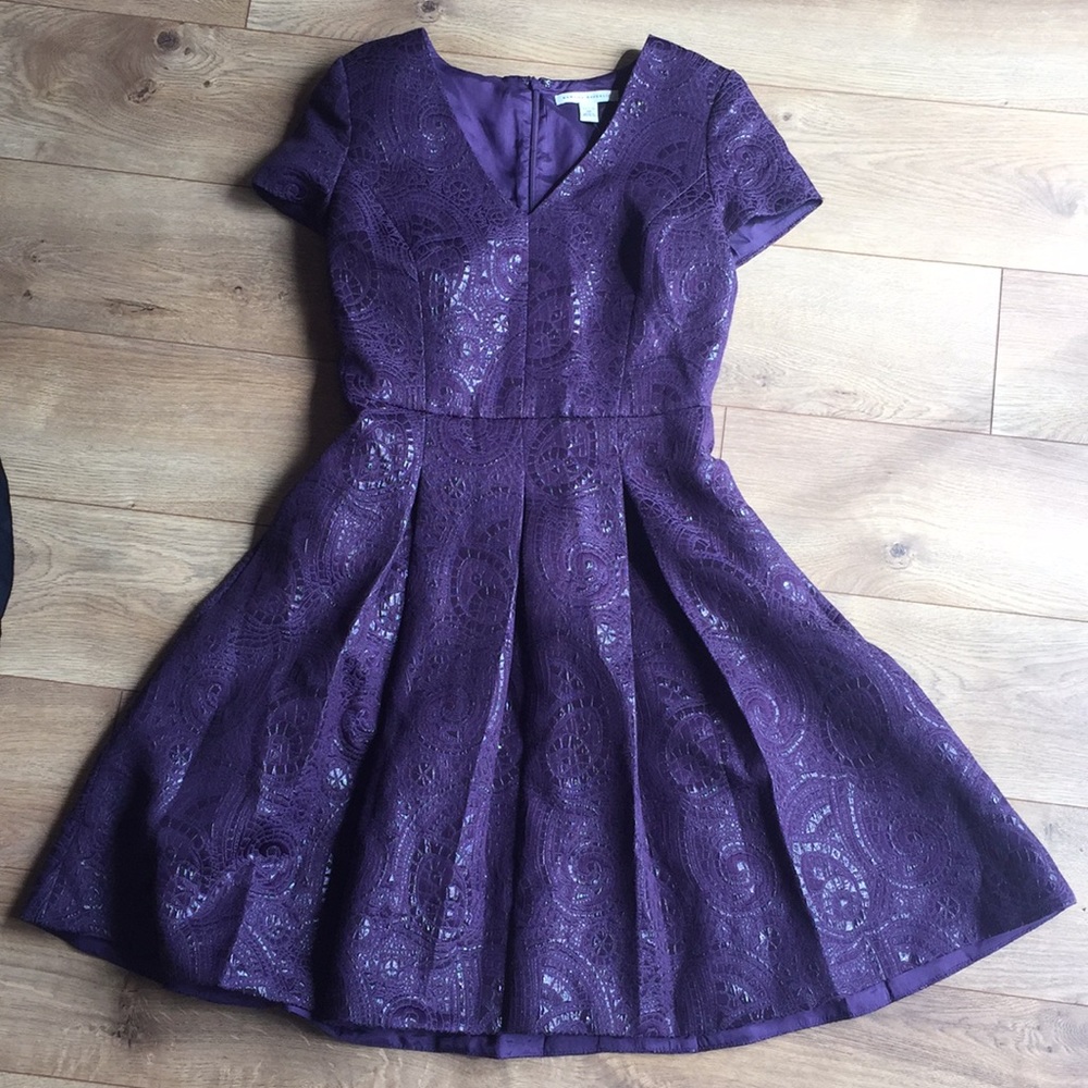 Banana Republic Prom Dress Purple Jacquard Short
